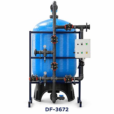 Aqualine FRP Tanklı DF-3672 MV Yüzey Borulamalı ve Manuel Valfli DOLOMİT Filtre Sistemi - 1