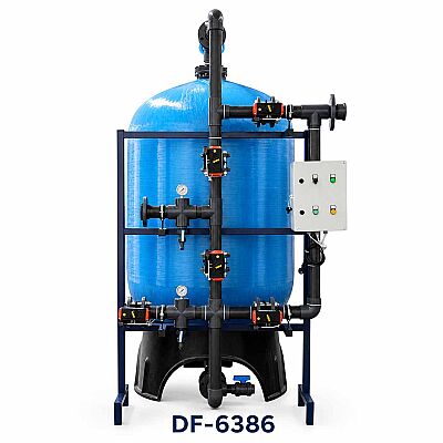 Aqualine FRP Tanklı DF-6386 YB Yüzey Borulamalı ve Manuel Valfli DOLOMİT Filtre Sistemi - 1