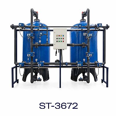 Aqualine FRP Tanklı ST-3672 Yüzey Borulamalı Tandem Yumuşatma Sistemi - 1