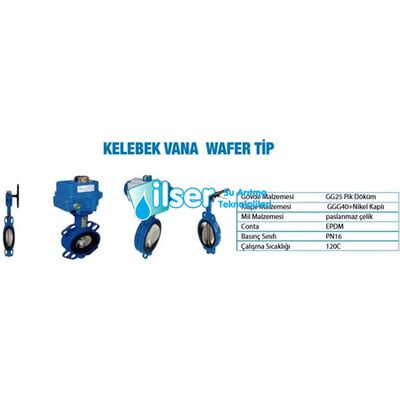 HFT 220 V Elektrik Aktüatörlü Wafer Tip Kelebek Vana DN 150 - 3