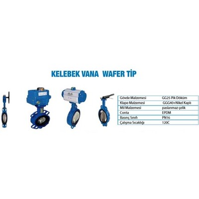 HFT 220 V Elektrik Aktüatörlü Wafer Tip Kelebek Vana DN 200 - 3