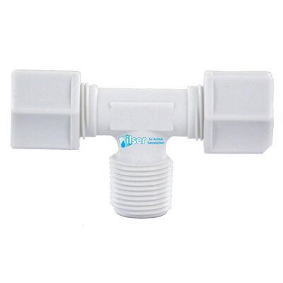 Union Tee, 3/8” - 1/4” - 3/8”T, Jaco - 1